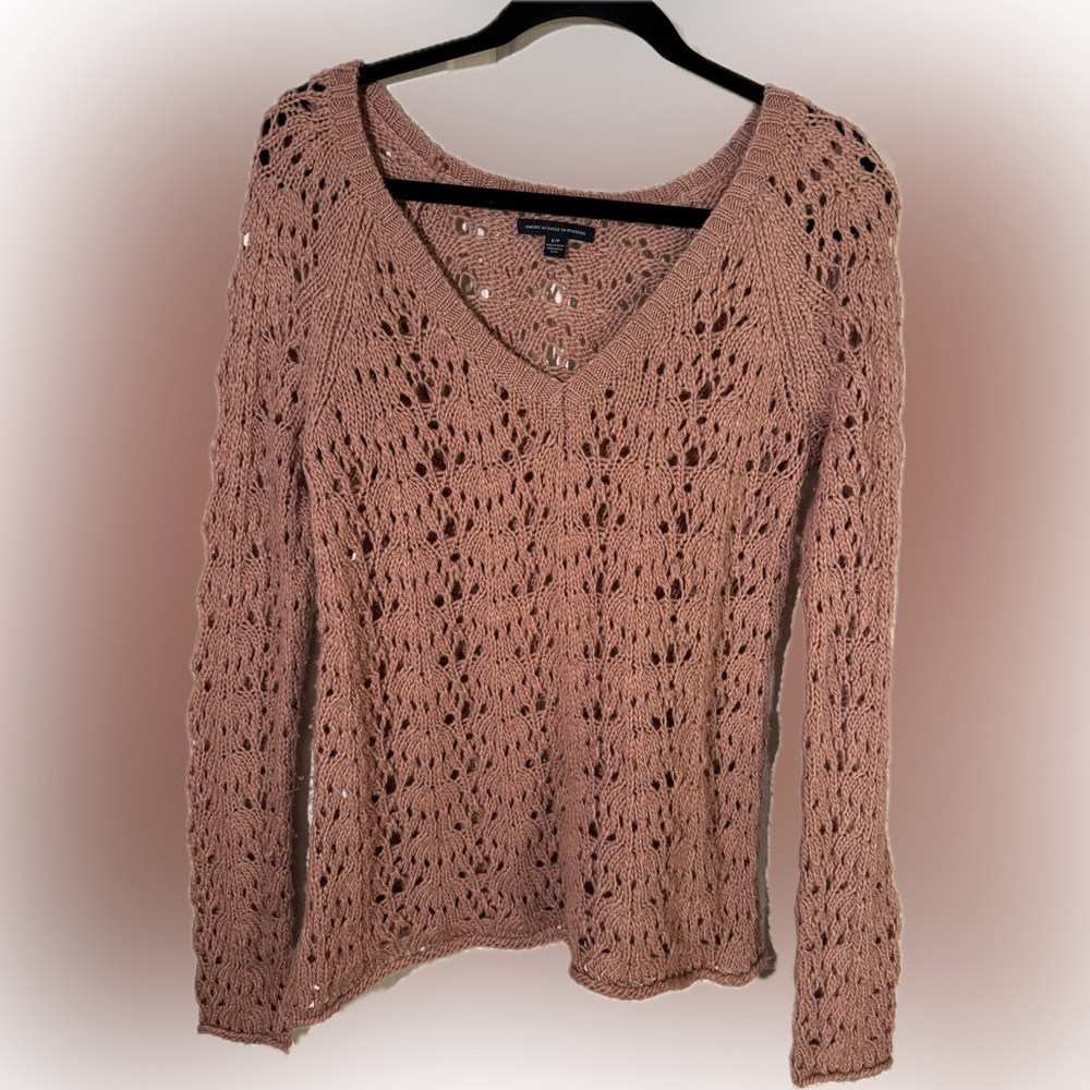 American Eagle Dusty Rose Pink Wool Blend Sweater Women’s Small